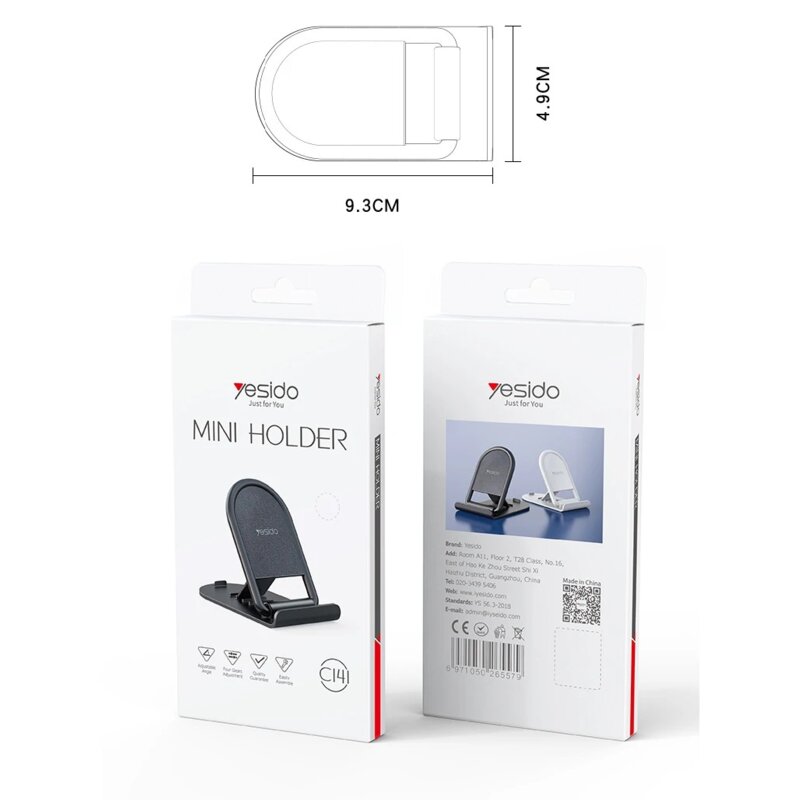 Suport birou pentru telefon ajustabil Yesido C141, negru