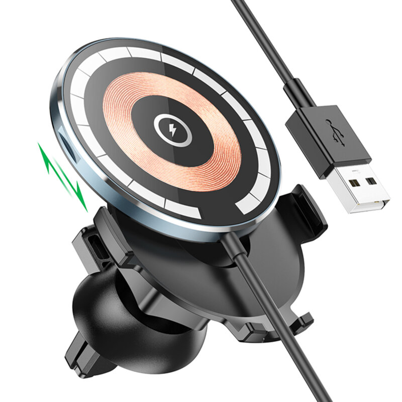 Suport auto cu incarcare wireless Hoco CW42, 15W, negru
