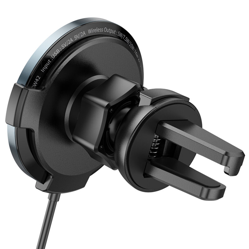Suport auto cu incarcare wireless Hoco CW42, 15W, negru