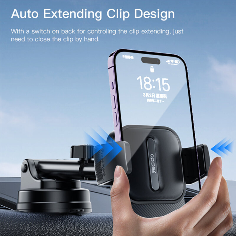 Suport telefon auto cu ventuza pentru bord, parbriz Yesido C174