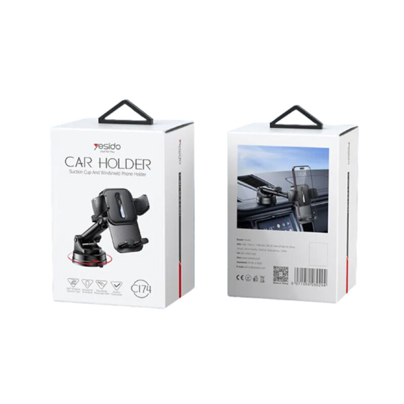Suport telefon auto cu ventuza pentru bord, parbriz Yesido C174