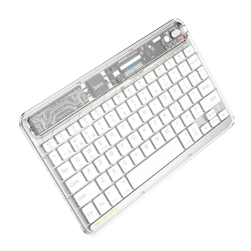 Tastatura Bluetooth wireless cu lumini Hoco S55, alb