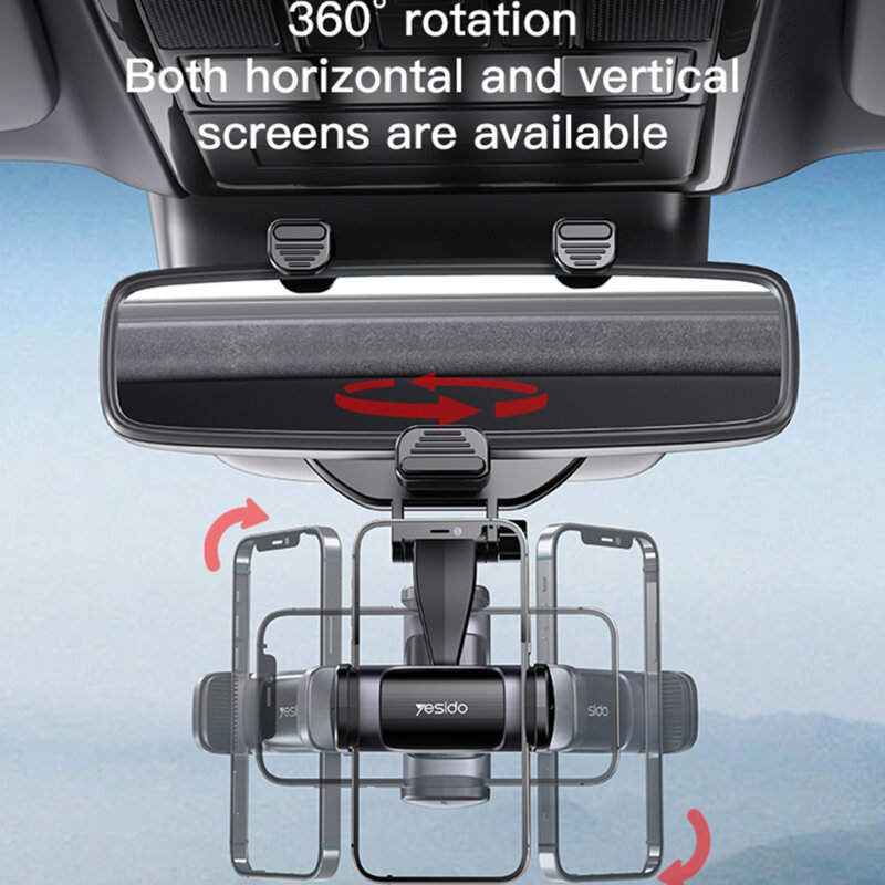 Suport auto telefon pentru oglinda retrovizoare Yesido C193
