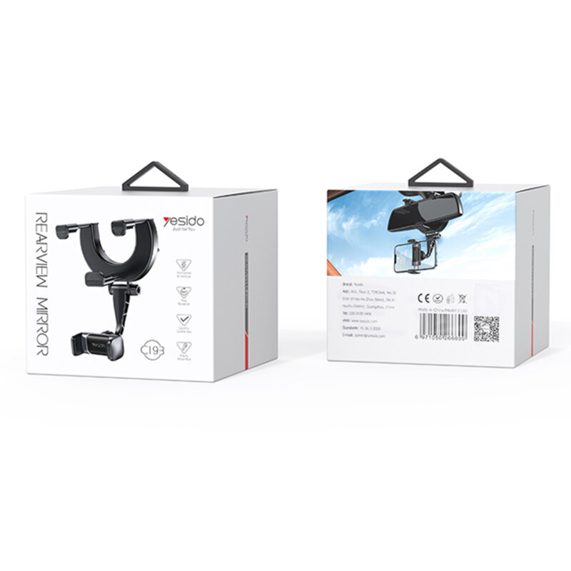 Suport auto telefon pentru oglinda retrovizoare Yesido C193