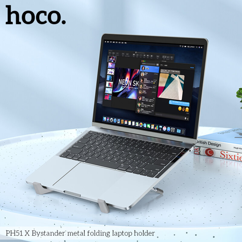 Suport laptop reglabil birou Hoco PH51, max. 15.6