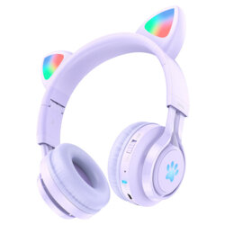 Casti urechi pisica Bluetooth pentru copii Hoco W39, mov