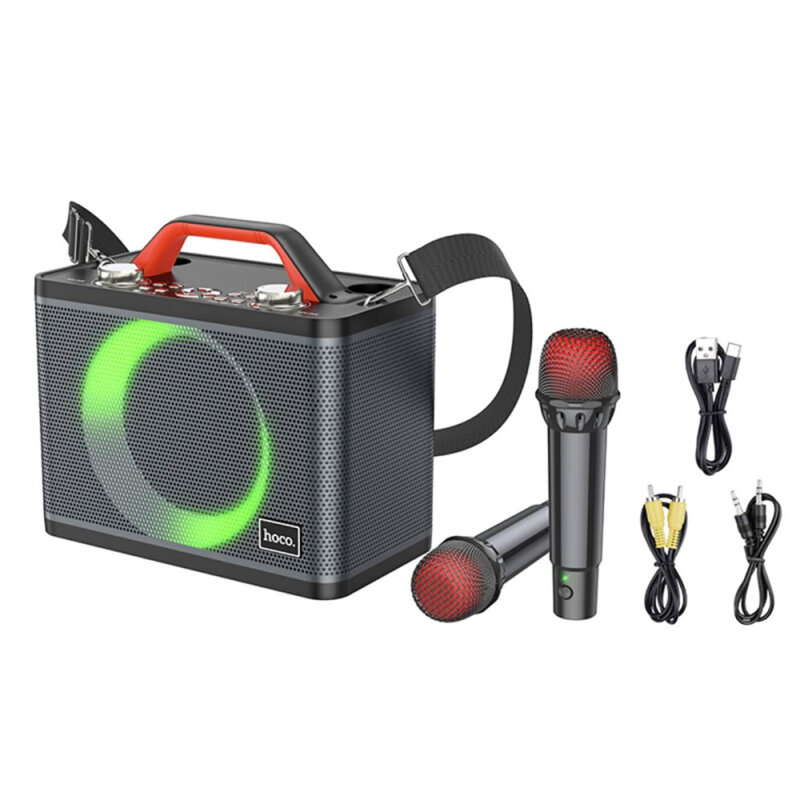 Boxa karaoke cu doua microfoane wireless activa 25W Hoco BS57