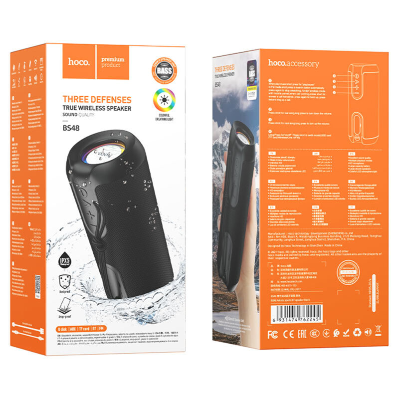 Boxa portabila Bluetooth Hoco BS48, 10W, 1200mAh, negru