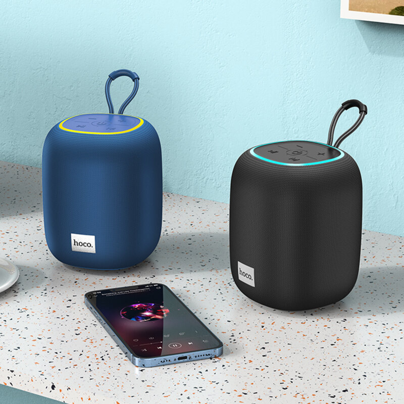 Boxa wireless portabila Hoco HC14, cu lumini RGB, gri