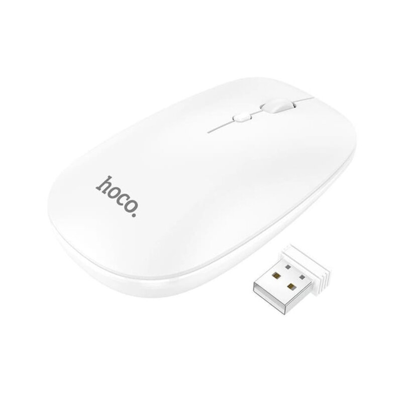 Mouse Bluetooth wireless 2.4G, 800/1200/1600 DPI Hoco GM15, alb