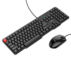 Tastatura si mouse 1200 DPI pentru laptop USB Hoco GM16, negru