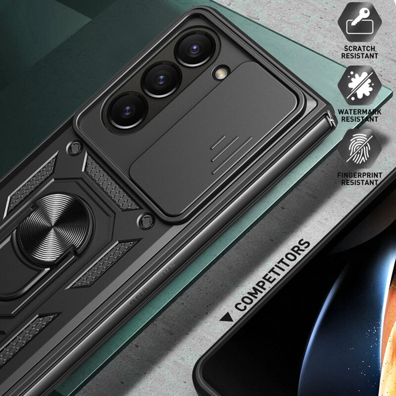 Husa Samsung Galaxy Z Fold5 protectie camera Techsuit CamShield Series, negru
