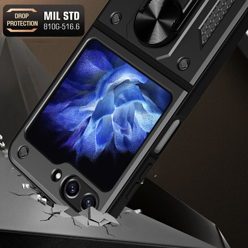 Husa Samsung Galaxy Z Flip5 protectie camera Techsuit CamShield Series, negru