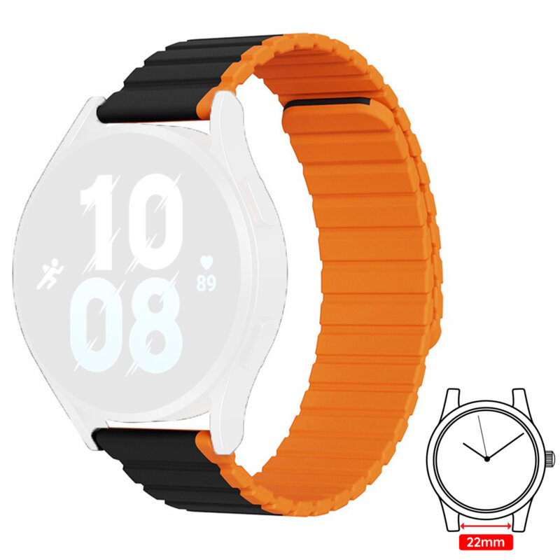 Curea magnetica Samsung Galaxy Watch 3 45mm Dux Ducis LD Series, Black / Orange