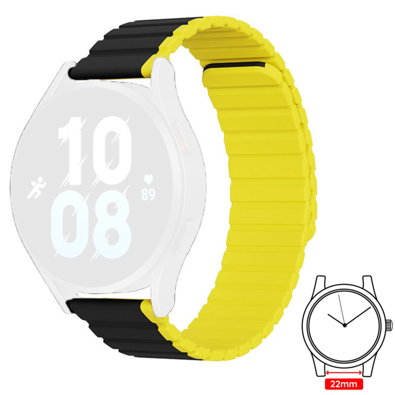 Curea magnetica Samsung Galaxy Watch 3 45mm Dux Ducis LD Series, Black / Yellow
