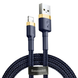 Cablu date iPhone Baseus, 2.4A, albastru/auriu, CALKLF-BV3