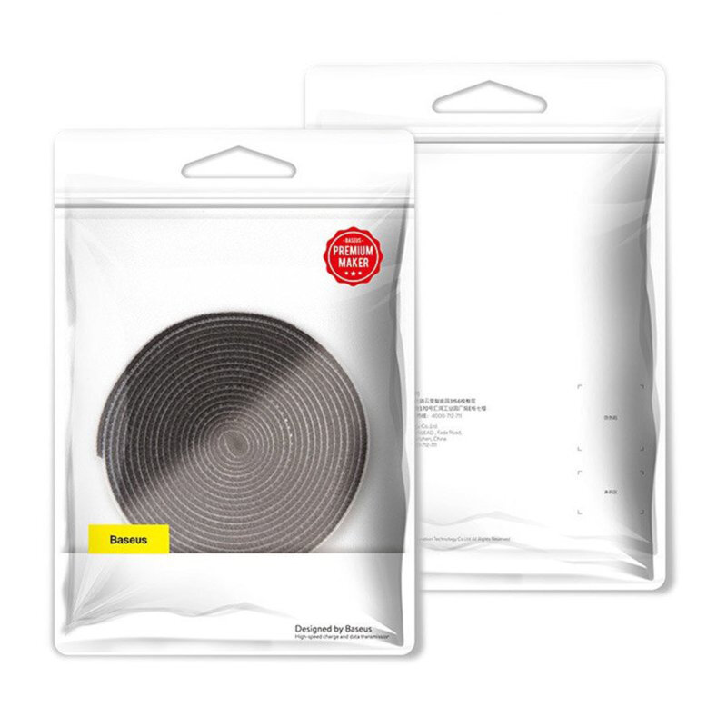 Organizator cabluri cu velcro Baseus 3m, negru, ACMGT-F01