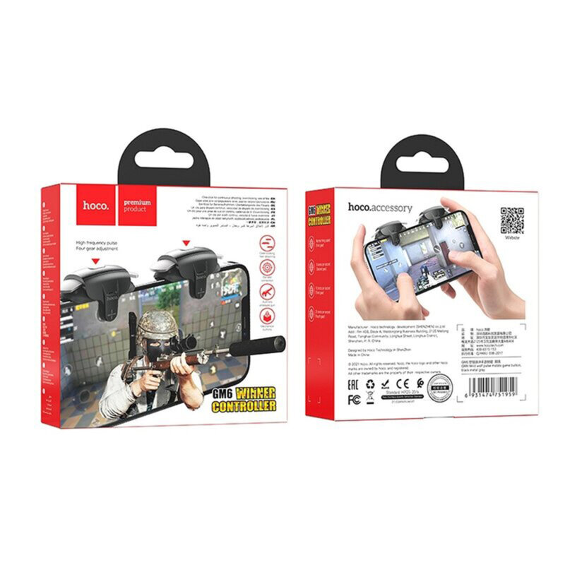 Butoane gaming tip trigger telefon Hoco GM6, negru