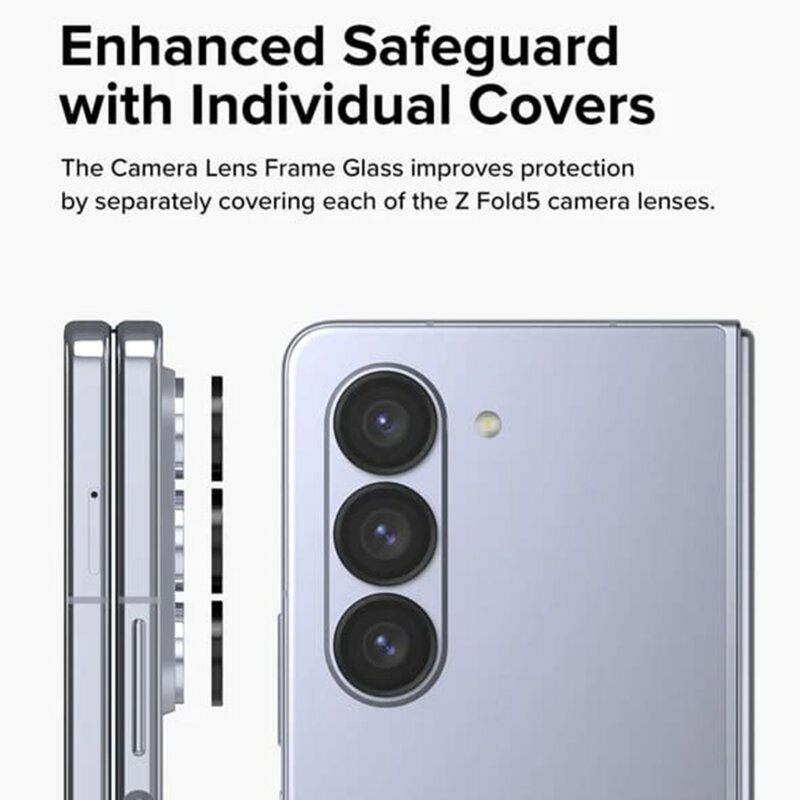 Folie sticla camera Samsung Galaxy Z Fold5 Ringke Camera Lens Frame, negru