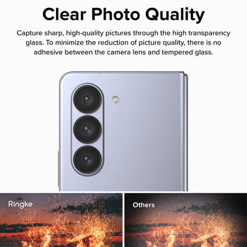 Folie sticla camera Samsung Galaxy Z Fold5 Ringke Camera Lens Frame, negru