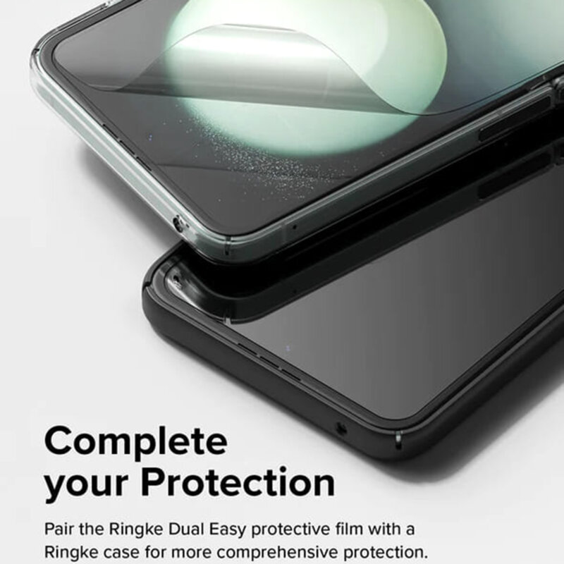 [Pachet 2x] Folie Samsung Galaxy Z Flip5 Ringke Dual Easy Film Full Coverage, transparenta