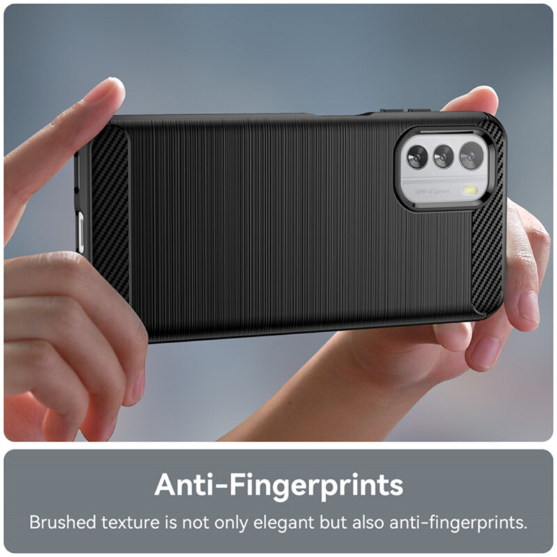Husa Nokia G42 Techsuit Carbon Silicone, negru