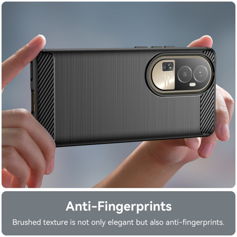 Husa Oppo Reno10 Techsuit Carbon Silicone, negru