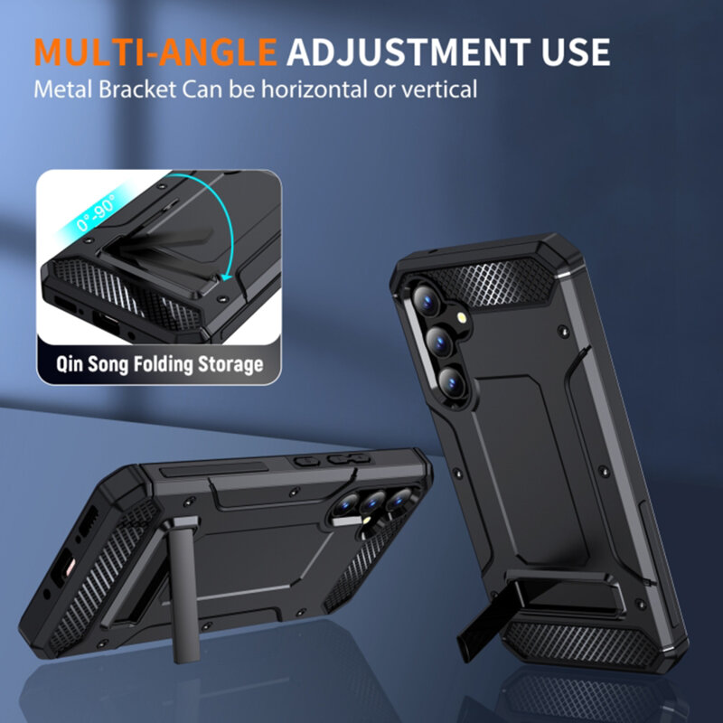 Husa antisoc Samsung Galaxy A54 Techsuit Hybrid Armor Kickstand, negru