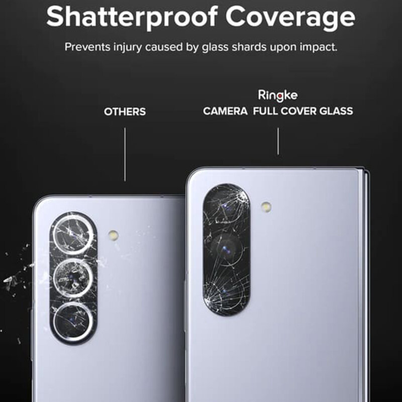 [Pachet 2x] Folie sticla camera Samsung Galaxy Z Fold5 Ringke Camera Protector, negru