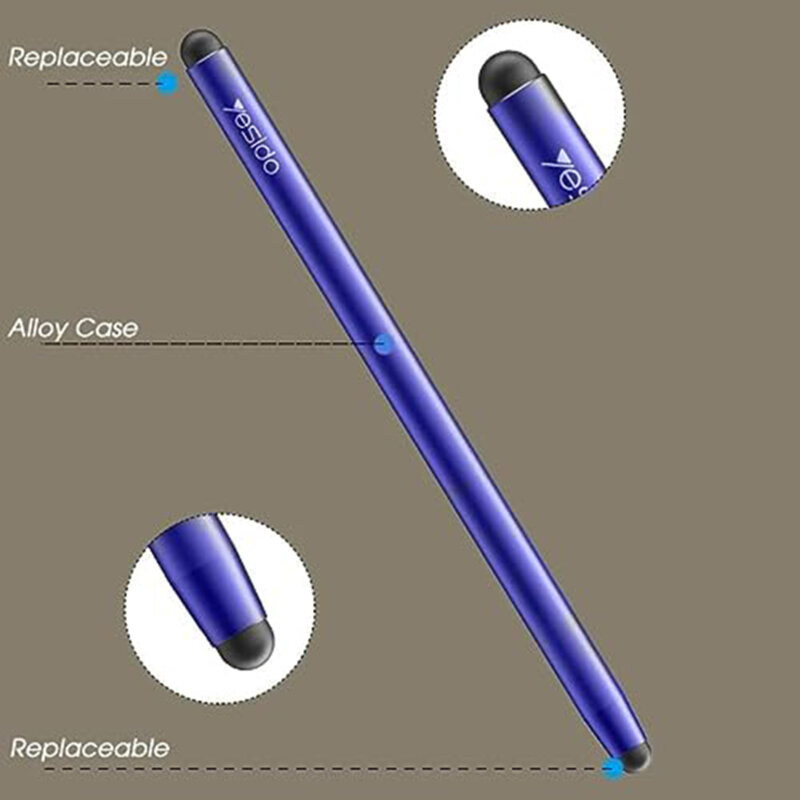 Stylus pen capacitiv 2in1 Android, iOS Yesido ST01, albastru