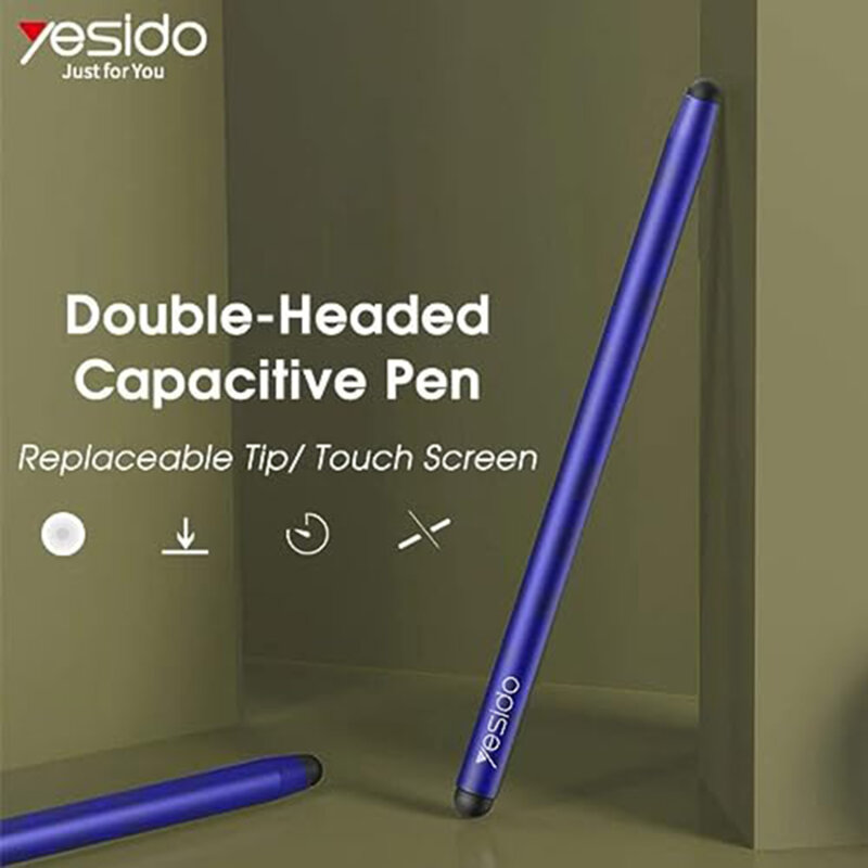 Stylus pen capacitiv 2in1 Android, iOS Yesido ST01, albastru