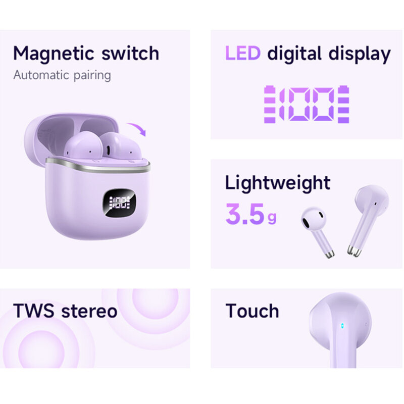 Casti Bluetooth True wireless Hoco EQ1, negru