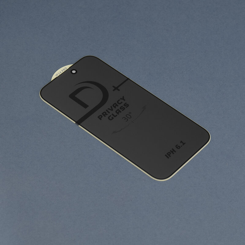 Folie sticla iPhone 14 Pro Lito Privacy cu rama, negru