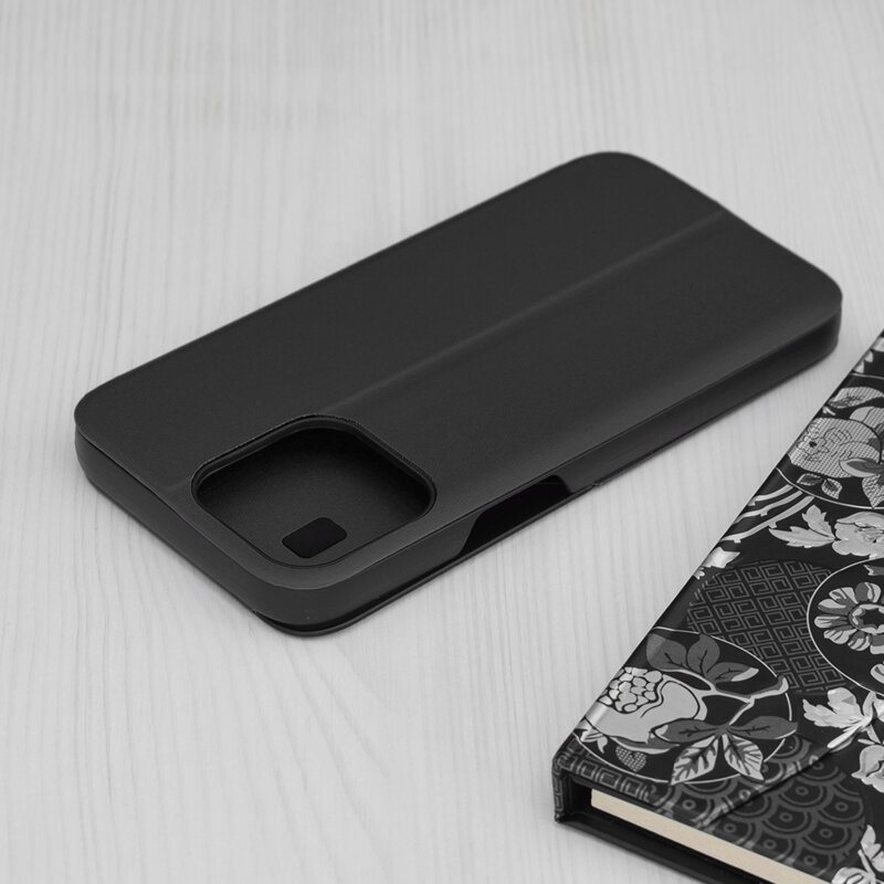 Husa iPhone 15 Pro Max Eco Leather View flip tip carte, negru