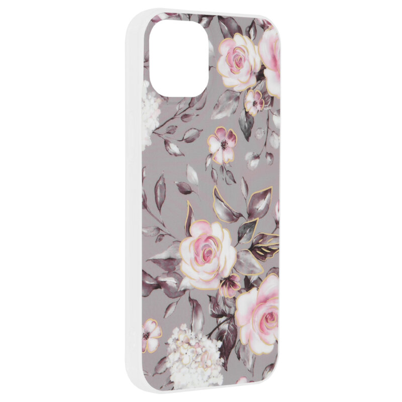 Husa iPhone 15 Plus Techsuit Marble, Bloom of Ruth Gray