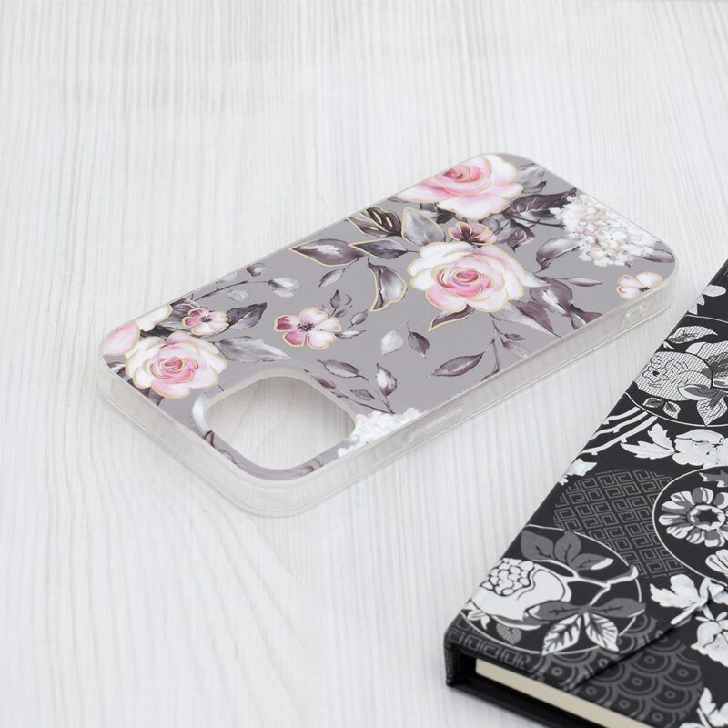 Husa iPhone 15 Techsuit Marble, Bloom of Ruth Gray
