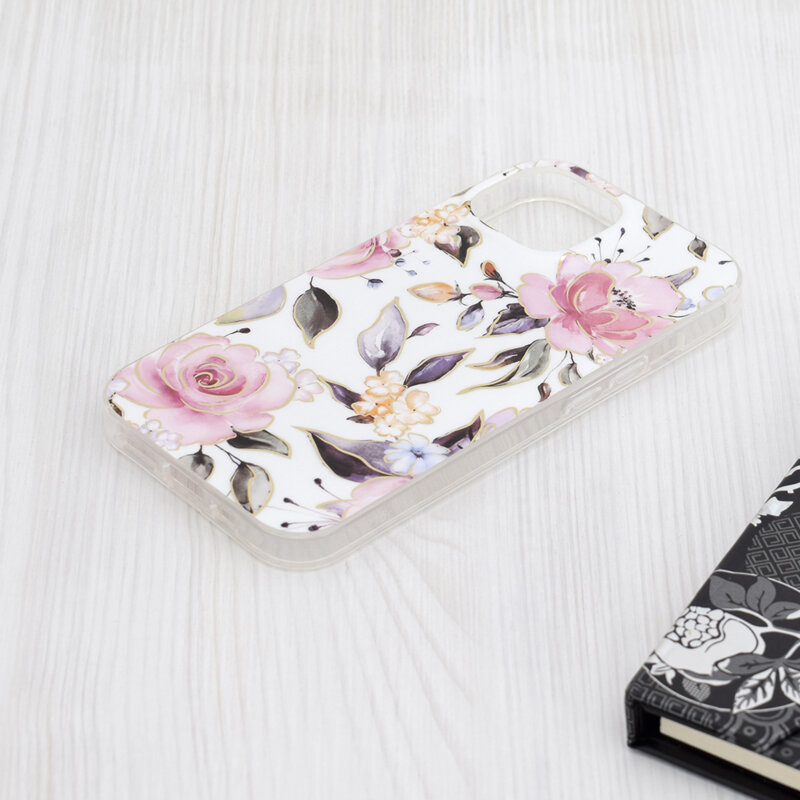 Husa iPhone 15 Techsuit Marble, Chloe White