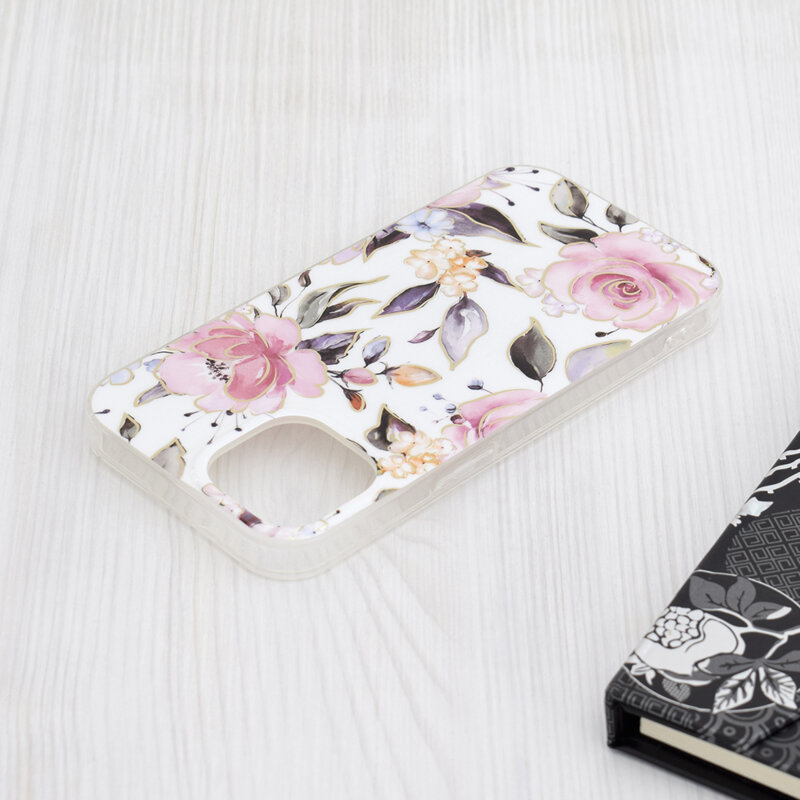 Husa iPhone 15 Techsuit Marble, Chloe White