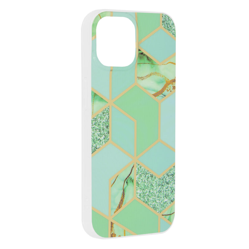 Husa iPhone 15 Techsuit Marble, Green Hex