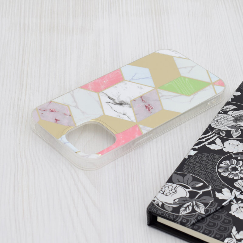 Husa iPhone 15 Techsuit Marble, Purple Hex