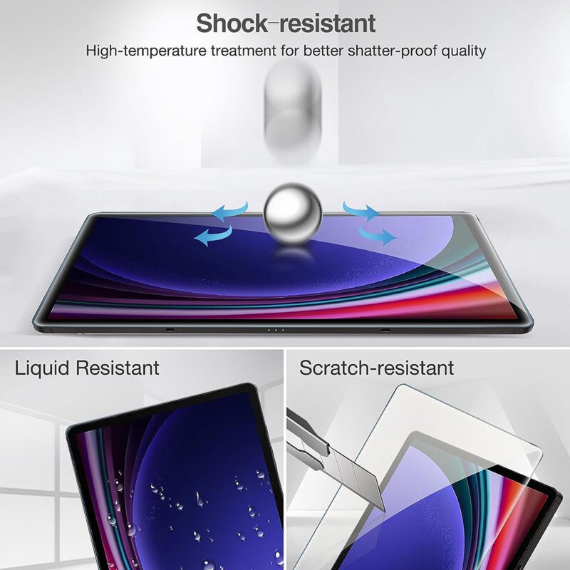 Folie sticla Samsung Galaxy Tab S9 Lito 9H Tempered Glass, transparenta
