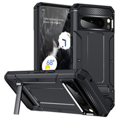 Husa antisoc Google Pixel 8 Pro Techsuit Hybrid Armor Kickstand, negru