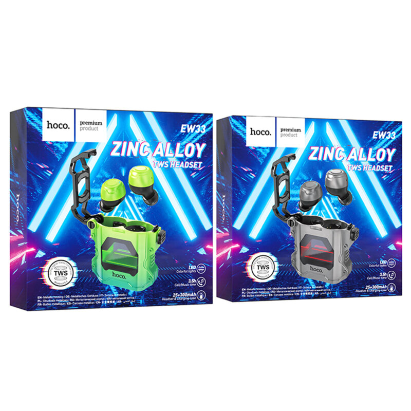 Casti gaming true wireless Bluetooth in-ear Hoco EW33, gri