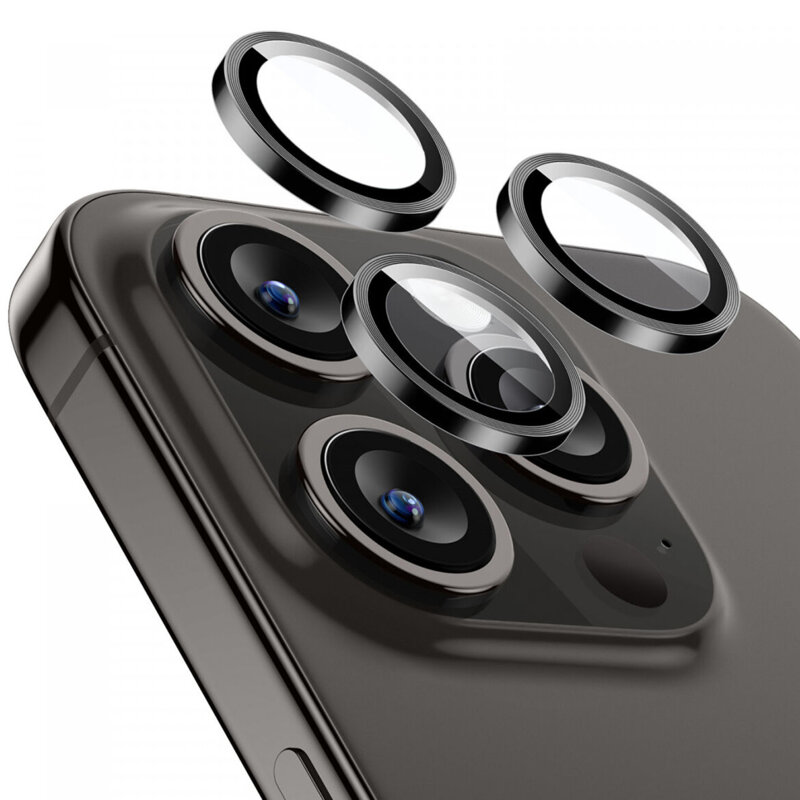 Folie sticla camera iPhone 15 Pro Max ESR Armorite Camera Lens Protectors, negru