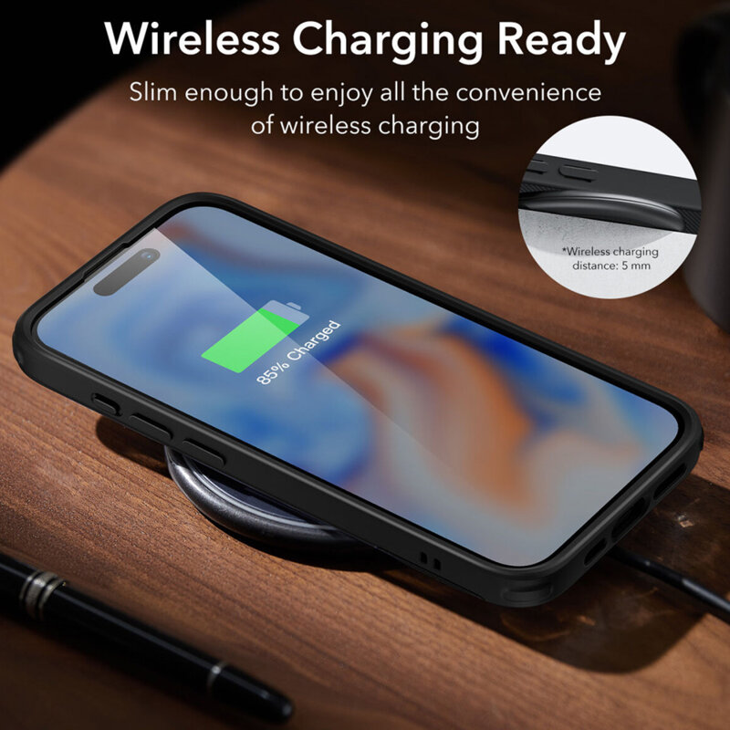Husa iPhone 15 Plus ESR Air Shield Boost Kickstand, negru