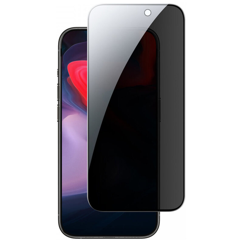 Folie sticla privacy iPhone 15 Pro ESR Tempered Glass, negru