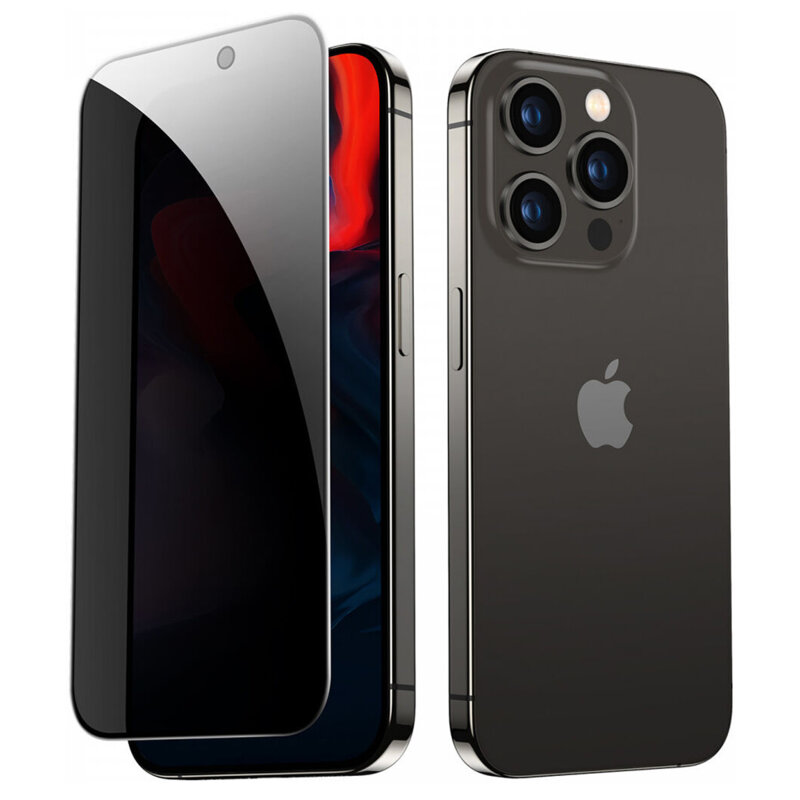 Folie sticla privacy iPhone 15 Pro Max ESR Tempered Glass, negru