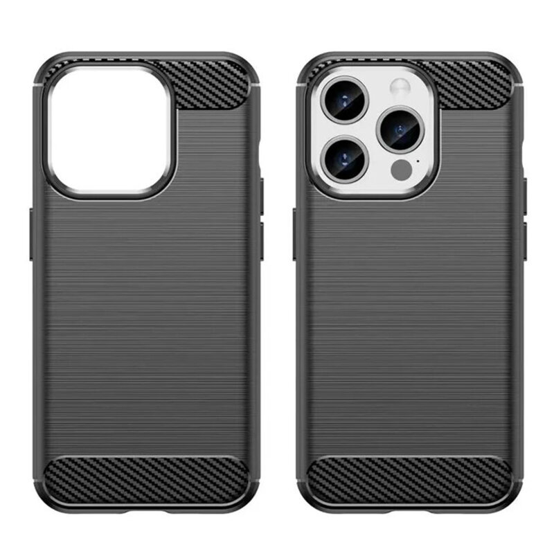 Husa iPhone 15 Pro Techsuit Carbon Silicone, negru