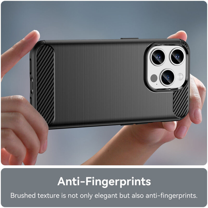 Husa iPhone 15 Pro Techsuit Carbon Silicone, negru