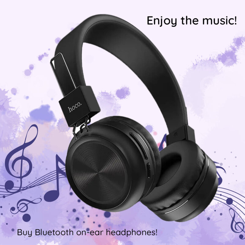 Casti cu bass profund, microfon si slot card TF Hoco W25